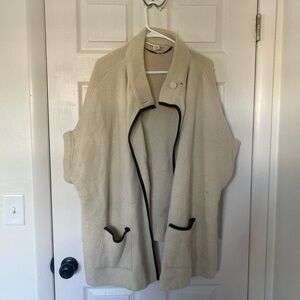 LC Lauren Conrad Cream Cardigan with Black Accents
